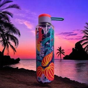 STARBUCKS Purple Tropical FLORAL Water Bottle Summer 2022 Floral Venti 24oz